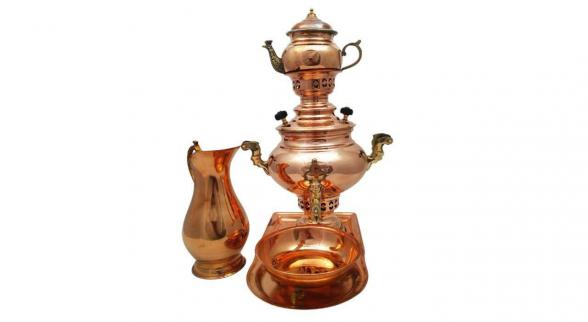 قیمت فروش سماور برنجی قلمی مسی تزئینی